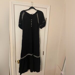 Old Navy Black Ruffled Maxi Dress